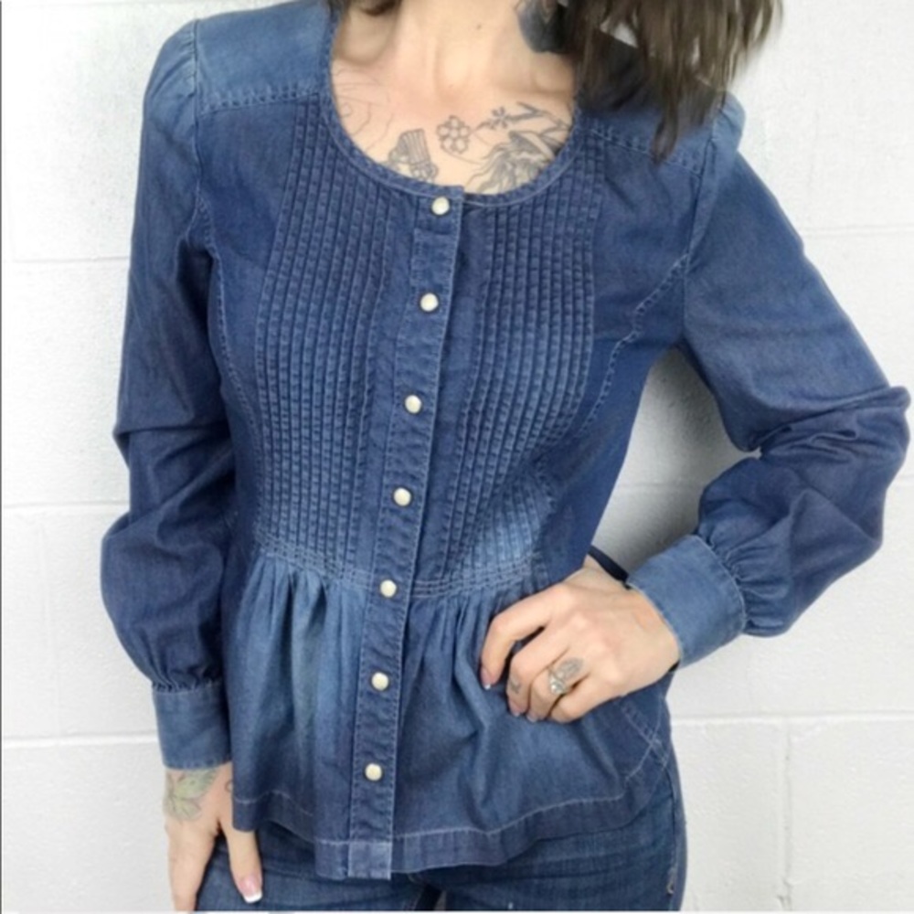 Vintage Lucky Brand Jean Cinched Blouse